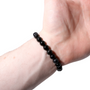 Silver Sheen Obsidian Round Bracelet - 8mm from Stonebridge Imports