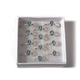 Swiss Blue Topaz Sterling Silver Rings - 12 pack    from Stonebridge Imports