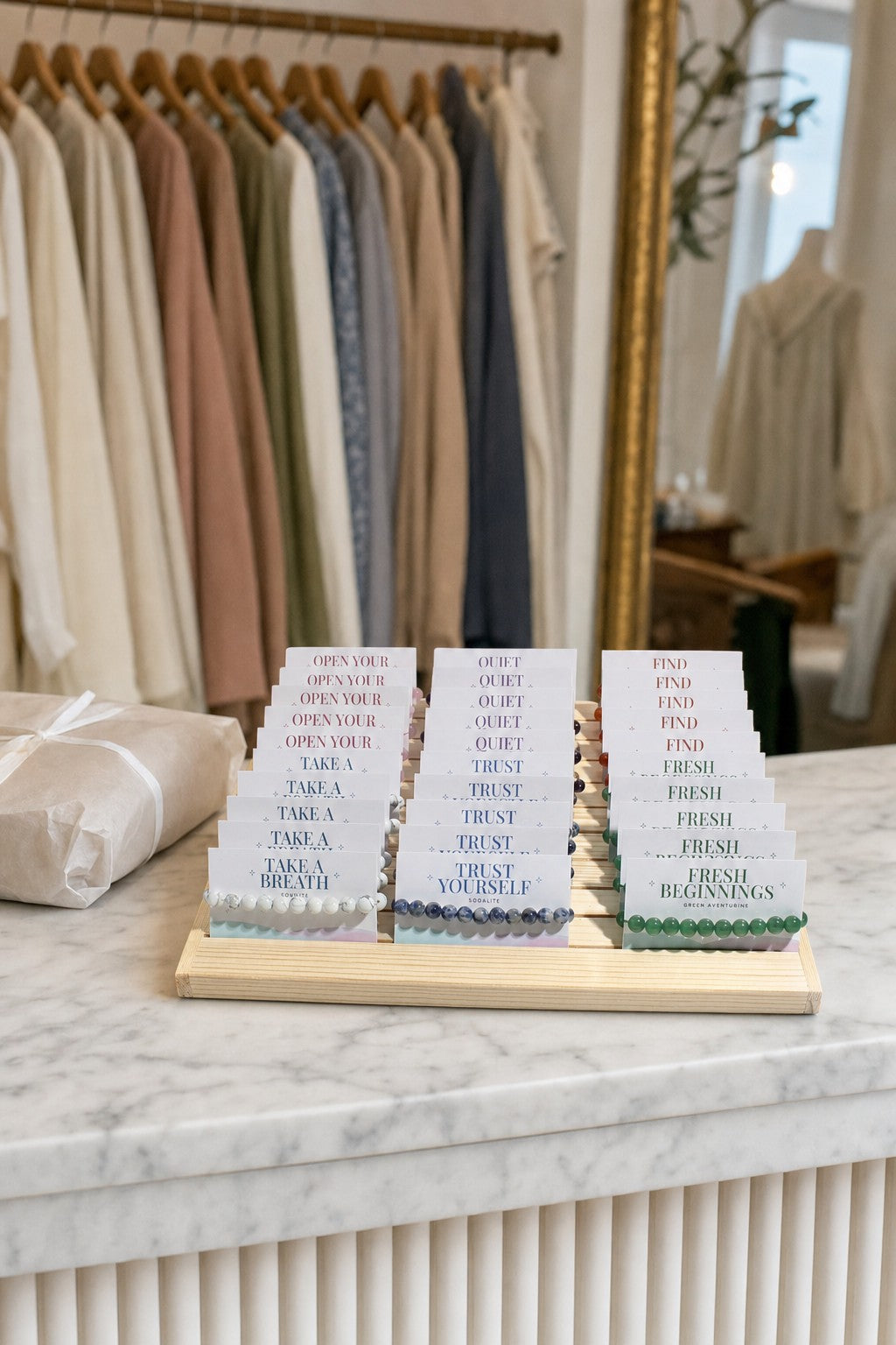 Intention Bracelet Display Kit - 30 Bracelets + Counter Stand from Stonebridge Imports