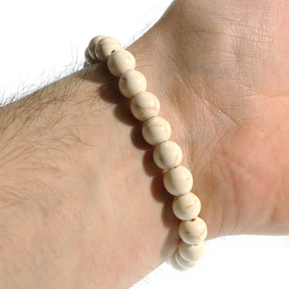 Howlite White Bead Bracelet    from Stonebridge Imports