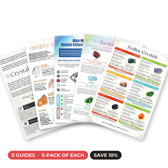 QuickStudy Guide 2.0 - Gem Science & Birthstones Bundle (Hardcopy 5-packs)
