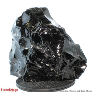 Obsidian Black Boulder Cut-Base U#41 - 16"    from Stonebridge Imports
