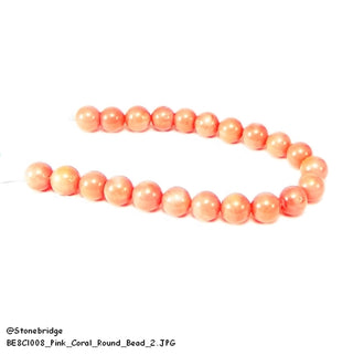 Pink Coral - Round Strand 7" - 10mm    from Stonebridge Imports