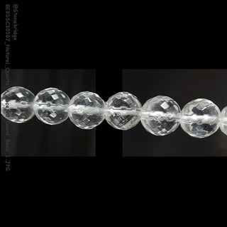 Natural Quartz - A Faceted - Round Strand 7" - 10mm    from Stonebridge Imports