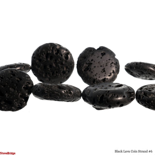 Black Lava Coin Strand #6    from Stonebridge Imports