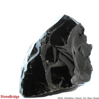 Obsidian Black Boulder Cut-Base U#47 - 13"    from Stonebridge Imports