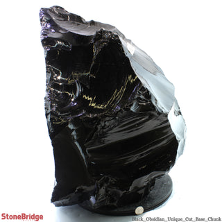 Obsidian Black Boulder Cut-Base U#70 - 20" 1/4"    from Stonebridge Imports