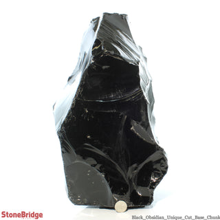 Obsidian Black Boulder Cut-Base U#49 - 17 3/4"    from Stonebridge Imports