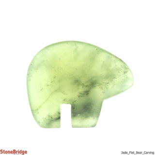 Jade Flat Bear Carving - 1 1/2" to 1 3/4"    from Stonebridge Imports