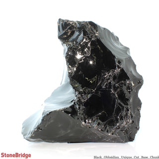 Obsidian Black Boulder Cut-Base U#44 - 15 1/4"    from Stonebridge Imports