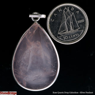 Rose Quartz Drop Cabochon - Silver Pendant    from Stonebridge Imports