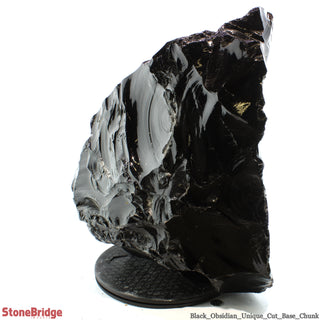 Obsidian Black Boulder Cut-Base U#70 - 20" 1/4"    from Stonebridge Imports