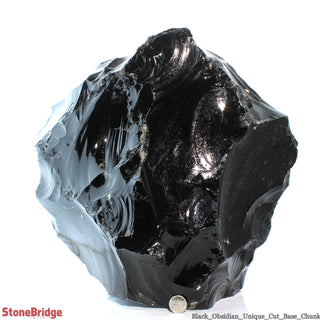 Obsidian Black Boulder Cut-Base U#60 - 15 1/2"    from Stonebridge Imports
