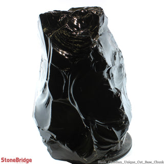 Obsidian Black Boulder Cut-Base U#64 - 20" 1/4"    from Stonebridge Imports