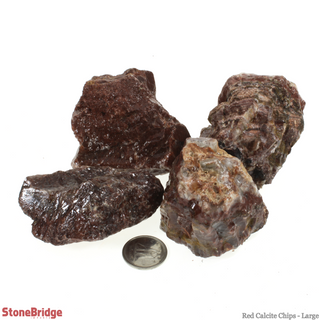 Calcite Red Chips - Large    from Stonebridge Imports
