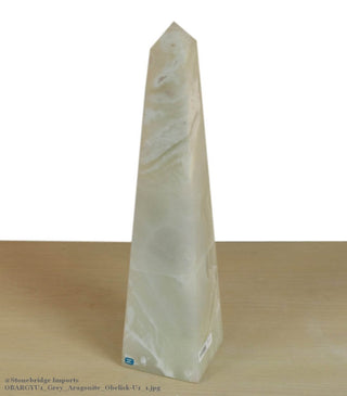 Grey Aragonite Obelisk U#1 - 40cm    from Stonebridge Imports