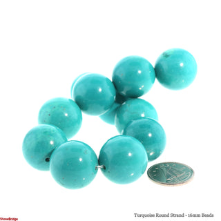 Turquoise Round Strand - 16mm Beads    from Stonebridge Imports