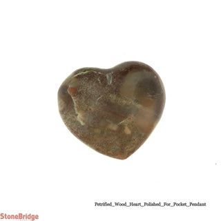 Petrified Wood Heart Carving - Pocket - 3/4" to 1"    from Stonebridge Imports