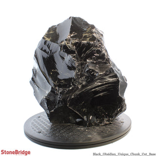 Obsidian Black Boulder Cut-Base U#20" - 12"    from Stonebridge Imports