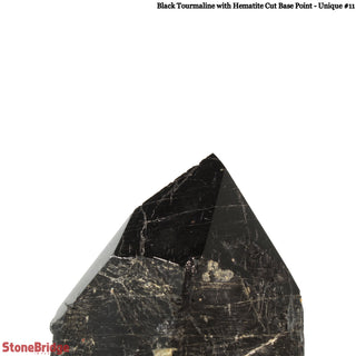 Black Tourmaline & Hematite Cut Base, Polished Point U#11    from Stonebridge Imports