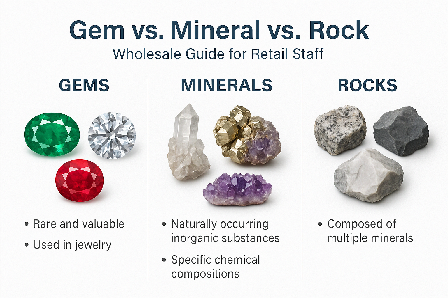 Gem vs. Mineral vs. Rock (Wholesale Guide for Retail Staff ...