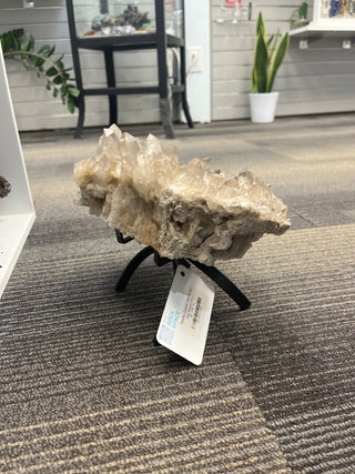 Smoky Quartz Cluster on Iron Stand U#2 - 10" from Stonebridge Imports
