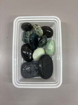 Trolleite, Larvikite, Amazonite Palm Stones - Hamilton Collection 021 from Stonebridge Imports