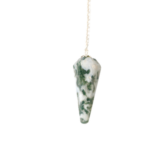 Tree Agate Pendulum 6 Facets & Bead    from Stonebridge Imports