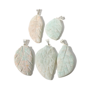 Amazonite B Leaf Pendant - Pack of 5    from Stonebridge Imports