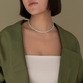 Aquamarine Bead Necklace - 2-3mm from Stonebridge Imports