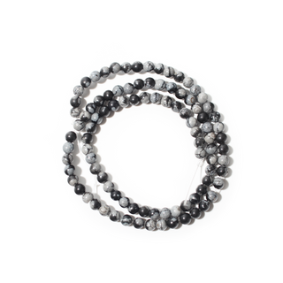 Snowflake Obsidian Bead Strand