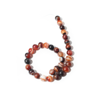 Banded Onyx (Sardonyx) Bead Strand 7" - 6mm Matte from Stonebridge Imports