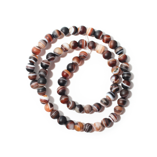 Banded Onyx (Sardonyx) Bead Strand