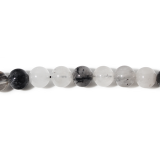 Tourmalinated Quartz Bead Strand