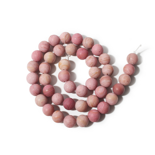 Rhodonite Bead Strand 15" - 8mm Matte from Stonebridge Imports