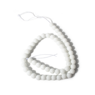 White Porcelain Bead Strand (Synthetic) 15" - 8mm Faceted from Stonebridge Imports