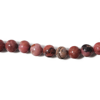 Dark Rhodochrosite - Round Strand 15" - 8mm from Stonebridge Imports