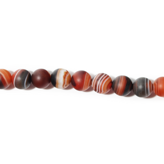 Banded Onyx (Sardonyx) Bead Strand