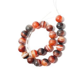 Banded Onyx (Sardonyx) Bead Strand