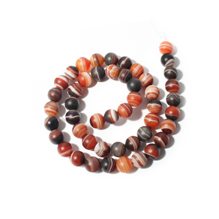 Banded Onyx (Sardonyx) Bead Strand 15" - 8mm Matte from Stonebridge Imports