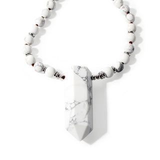 Howlite White Mala w/ Point - 8mm - 108 Beads from Stonebridge Imports