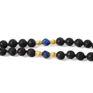 Lava Stone Mala w/ Clear Quartz Buddha Head - 8mm - 82 Beads from Stonebridge Imports