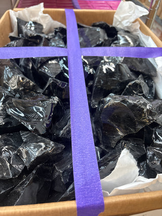 Obsidian Chunk #0 - 25kg Box - 3" from Stonebridge Imports