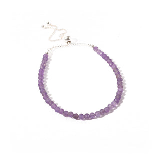 Amethyst Faceted Bead Bracelet -3mm - Sterling Silver    from Stonebridge Imports