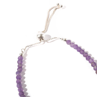 Amethyst Faceted Bead Bracelet -3mm - Sterling Silver    from Stonebridge Imports