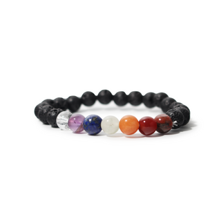 Black Lava Chakra Bracelet - 8mm from Stonebridge Imports