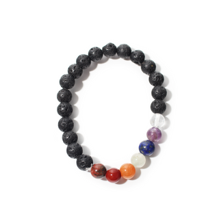 Black Lava Chakra Bracelet - 8mm from Stonebridge Imports