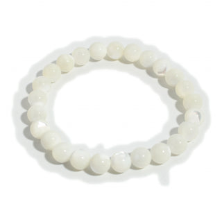 Shell White Round Bracelet - 8mm Default Title from Stonebridge Imports