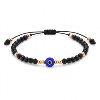 Evil Eye Bracelet with Coloured Beads and Cord - Adjustable from Stonebridge Imports