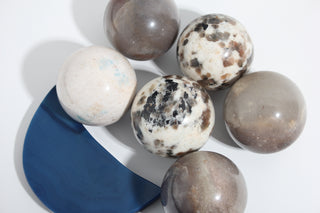 Volcano Agate, Trolleite, Dyed Agate Sphere and Moon OTT Bundle (Enhanced) from Stonebridge Imports
